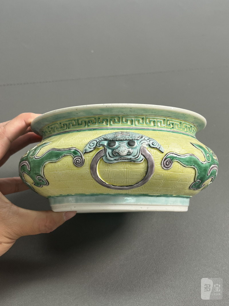 清康熙 素三彩炉 - 图6